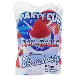 Sno-Balls To Go - Strawberry Party Pack - 8x 4oz cups